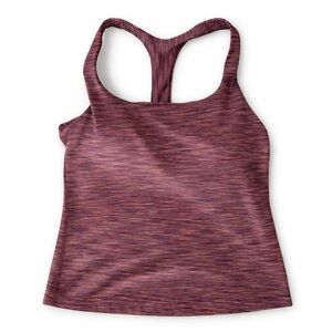 Athleta Burgundy Heathered Racerback Tank – Built-In Bra – Size M – Stretch